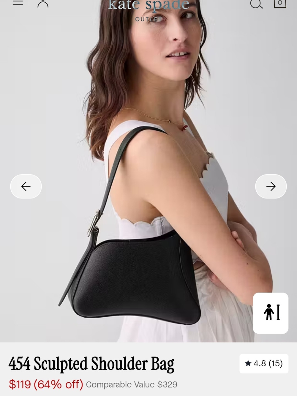 Kate Spade Black 454 Sculpted Shoulder Bag - Picture 2 of 8